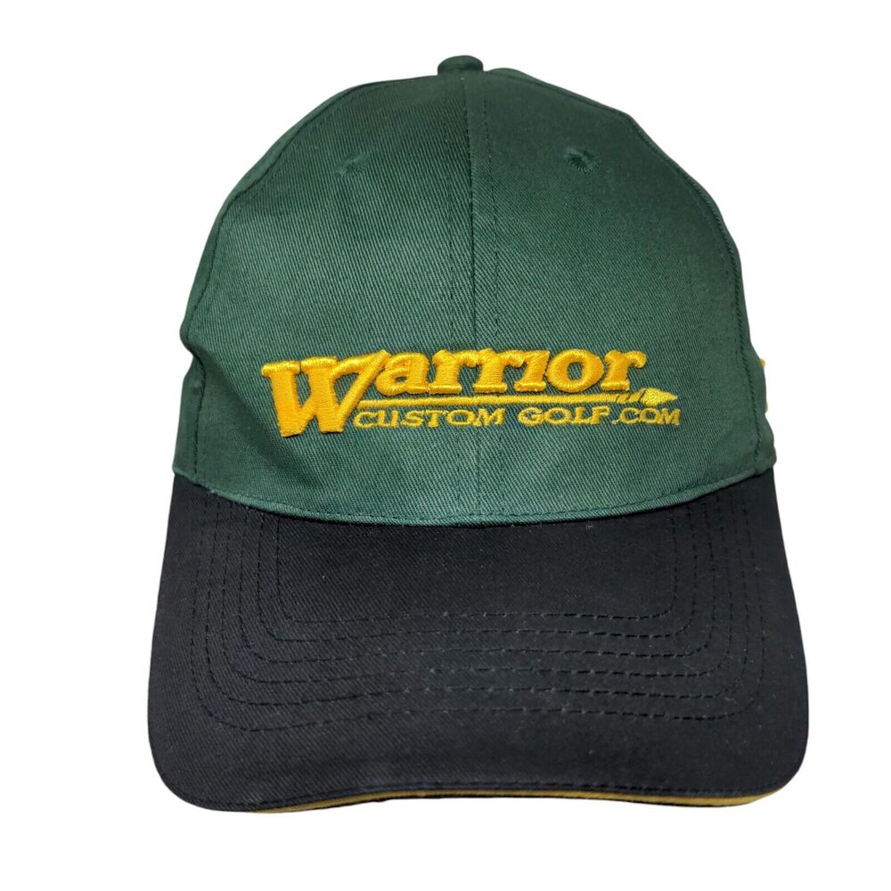 Warrior Custom Golf .Com Strapback Hat Green One Size Adjustable Embroidered